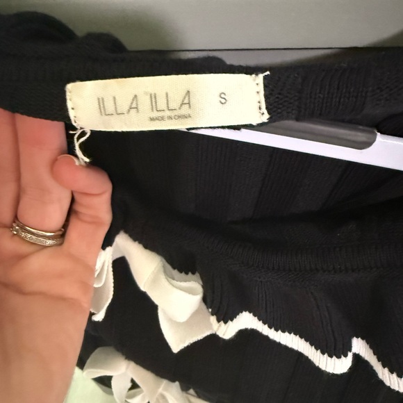 ILLA ILLA Black Sweater Top with White Ruffles - Picture 5 of 5